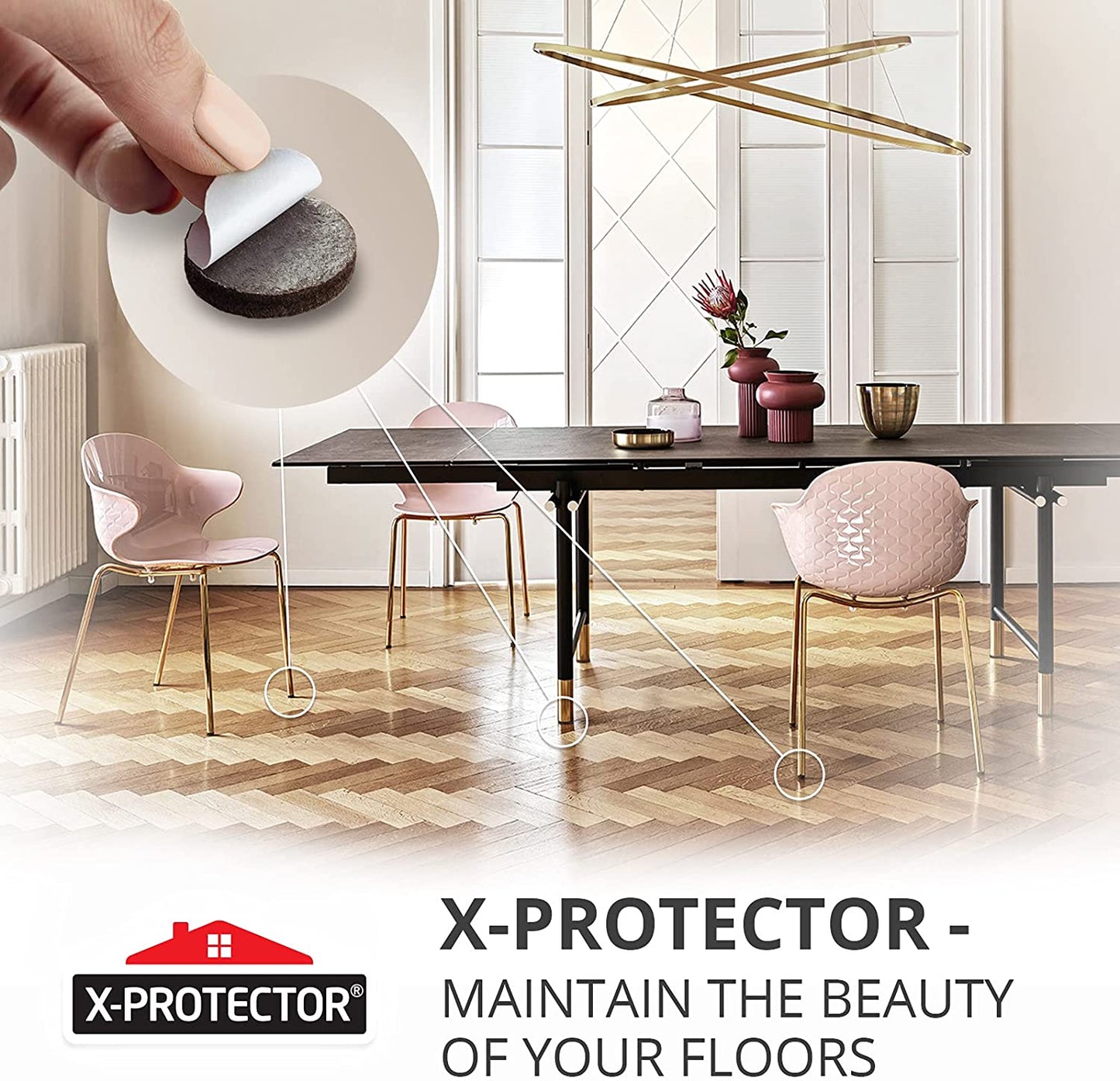 Felt Furniture Pads 235 PCS Premium Furniture Pads - Felt Pads Furniture Feet Best Wood Floor Protectors - Protect Your Hardwood & Laminate Flooring!