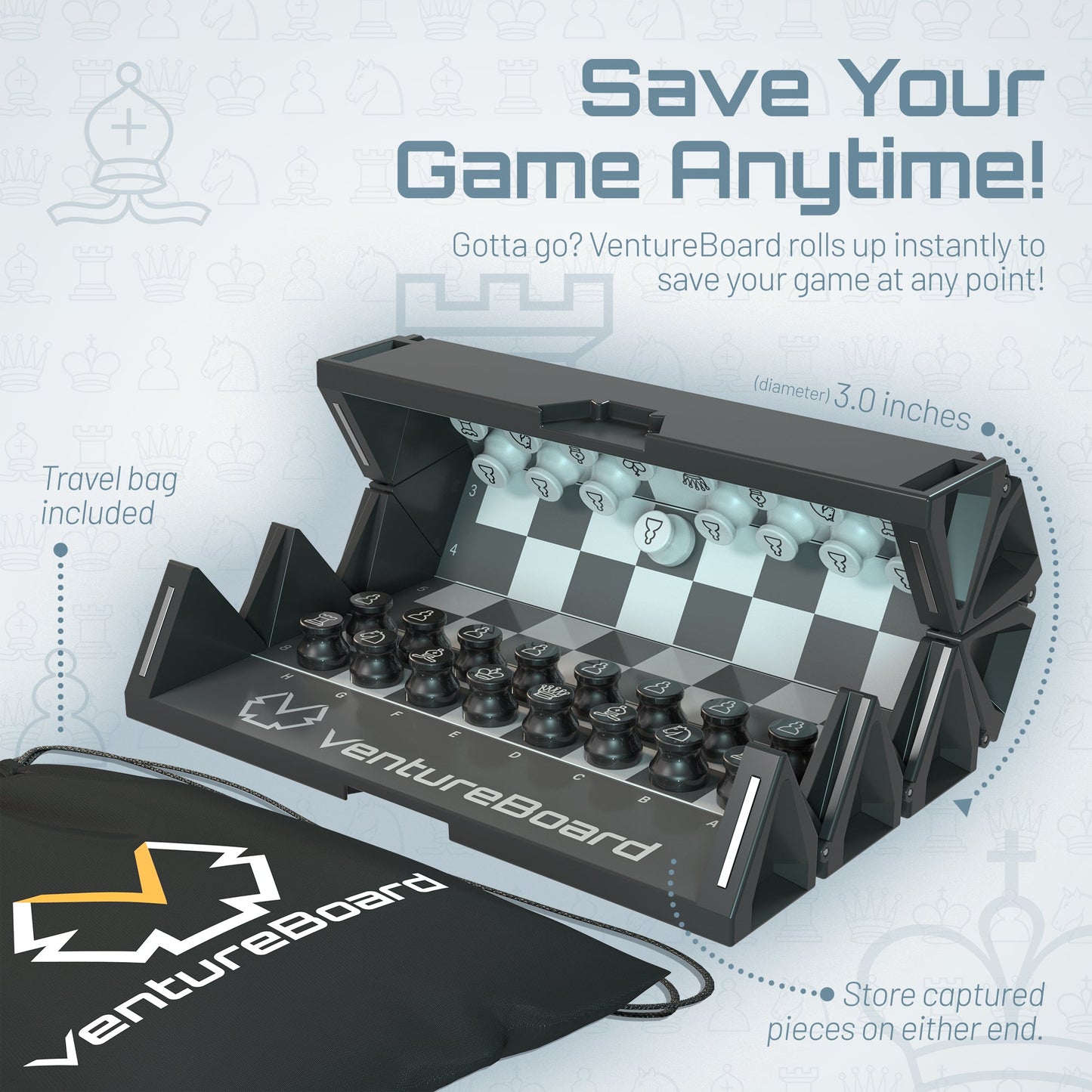 Mini Chess - Noir (pre-order, ships in 2-4 weeks)